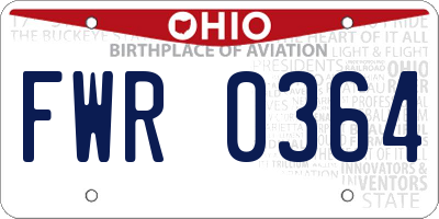 OH license plate FWR0364