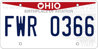 OH license plate FWR0366
