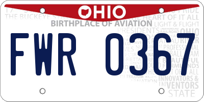 OH license plate FWR0367
