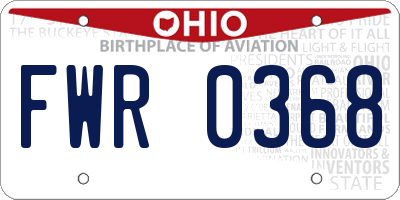 OH license plate FWR0368
