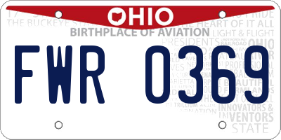 OH license plate FWR0369