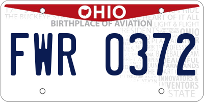 OH license plate FWR0372