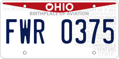 OH license plate FWR0375
