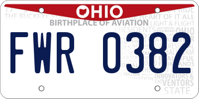 OH license plate FWR0382