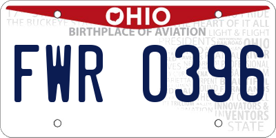 OH license plate FWR0396