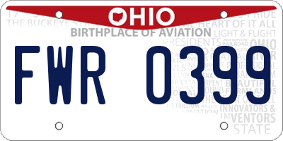 OH license plate FWR0399