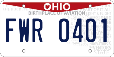 OH license plate FWR0401