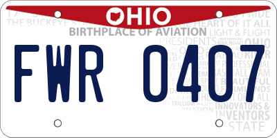OH license plate FWR0407