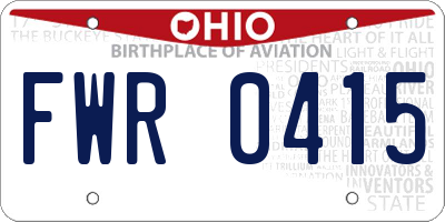 OH license plate FWR0415