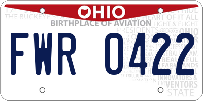 OH license plate FWR0422
