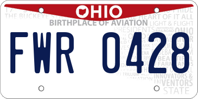 OH license plate FWR0428