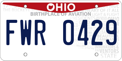 OH license plate FWR0429
