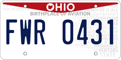 OH license plate FWR0431