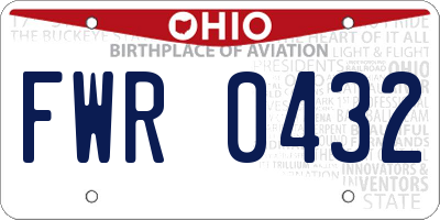 OH license plate FWR0432