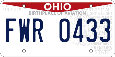 OH license plate FWR0433