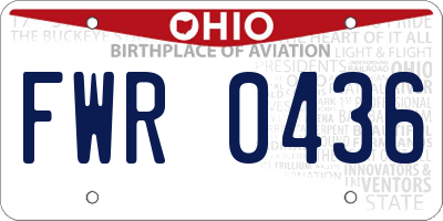 OH license plate FWR0436