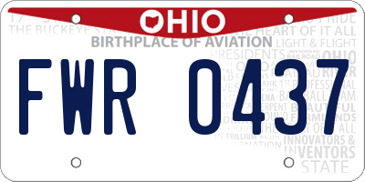 OH license plate FWR0437