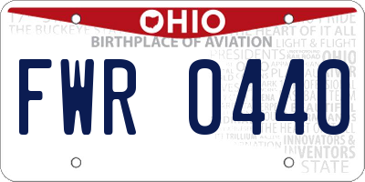 OH license plate FWR0440