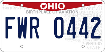 OH license plate FWR0442