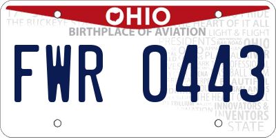 OH license plate FWR0443