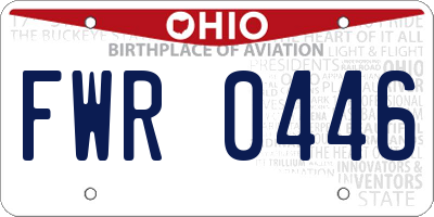 OH license plate FWR0446