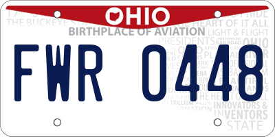 OH license plate FWR0448
