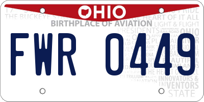 OH license plate FWR0449