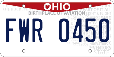 OH license plate FWR0450