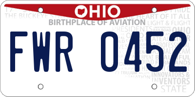 OH license plate FWR0452