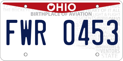 OH license plate FWR0453