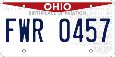 OH license plate FWR0457