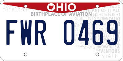 OH license plate FWR0469