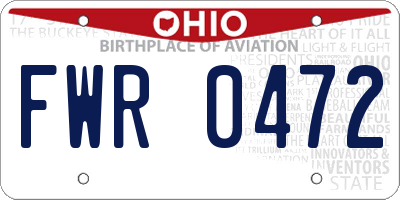 OH license plate FWR0472