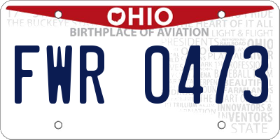 OH license plate FWR0473