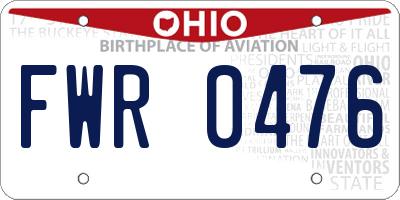 OH license plate FWR0476