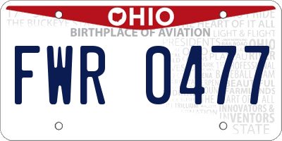 OH license plate FWR0477