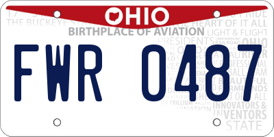 OH license plate FWR0487