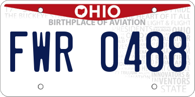 OH license plate FWR0488