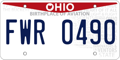 OH license plate FWR0490