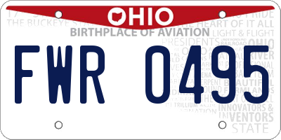 OH license plate FWR0495