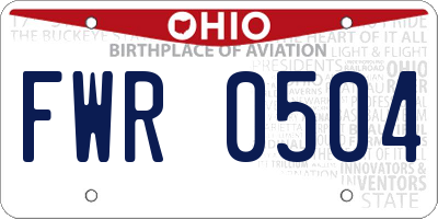 OH license plate FWR0504