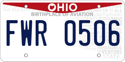 OH license plate FWR0506