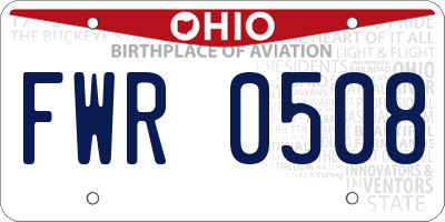 OH license plate FWR0508