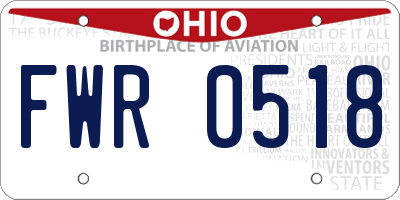 OH license plate FWR0518