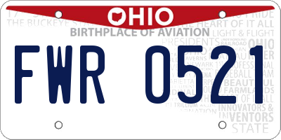 OH license plate FWR0521