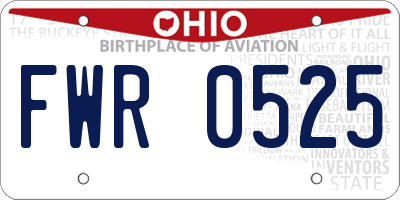 OH license plate FWR0525