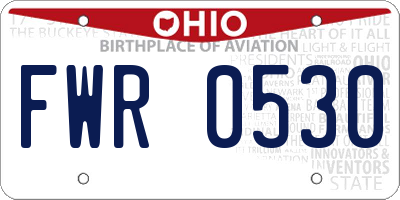 OH license plate FWR0530