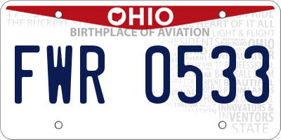 OH license plate FWR0533