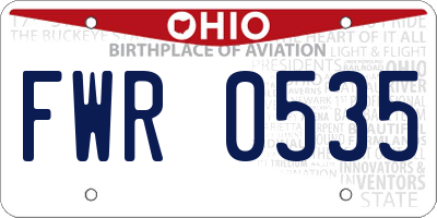OH license plate FWR0535