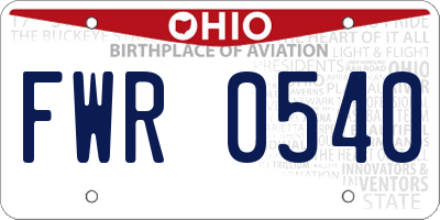 OH license plate FWR0540
